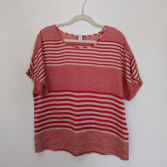 COLDWATER CREEK Women Poly Relaxed Fit Blouse. Very Thin. Stripes Size M - Picture 1 of 3